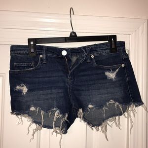 Ripped jean shorts